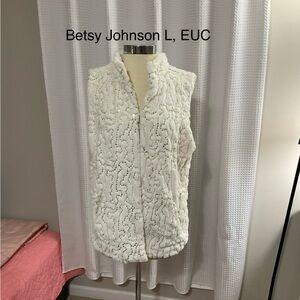 Betsey Johnson White Vest with gold sequence throughout